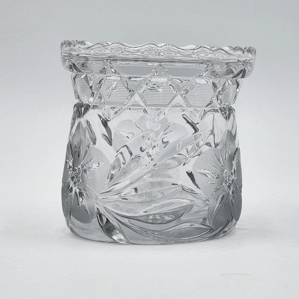 McKee Clematis Sugar Bowl Innovation Cut Clear Pressed Glass EAPG Antique 1910s